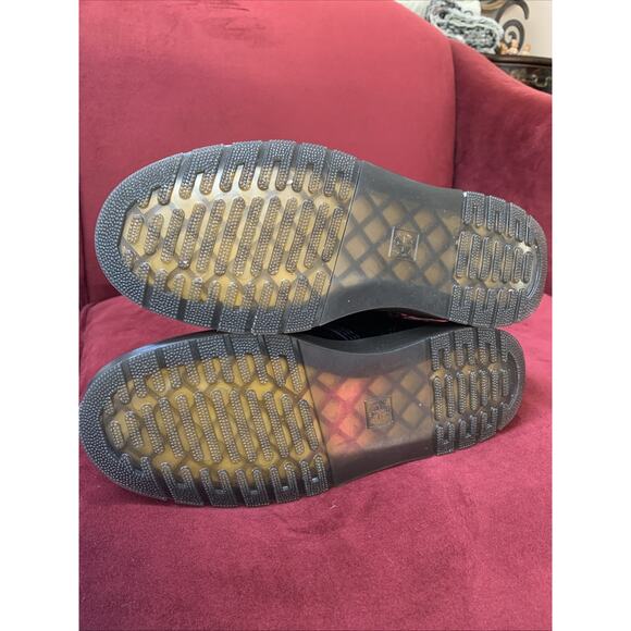 Doc Dr. Martens Womens Size 8 Airwair Combat Shiny Black Leather Boots ZAVALA - Picture 9 of 9